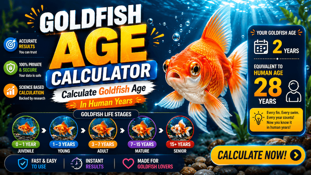 Goldfish Age Calculator - Calculate Goldfish Age In Human Years