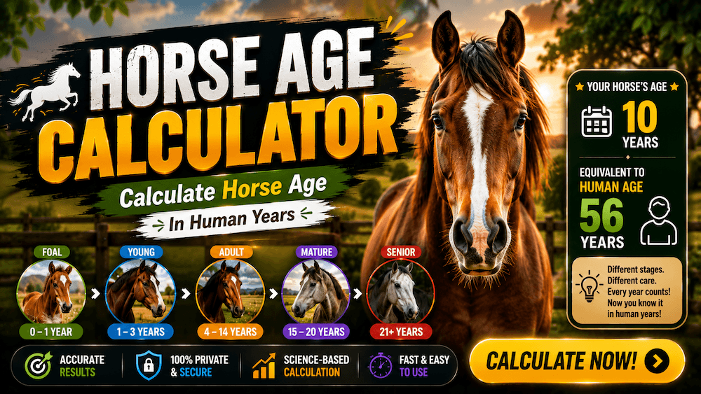 Horse Age Calculator - Calculate Horse Age In Human Years