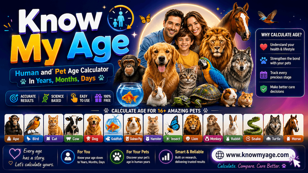 Know My Age - Calculate Your Age and Your Pet’s Age