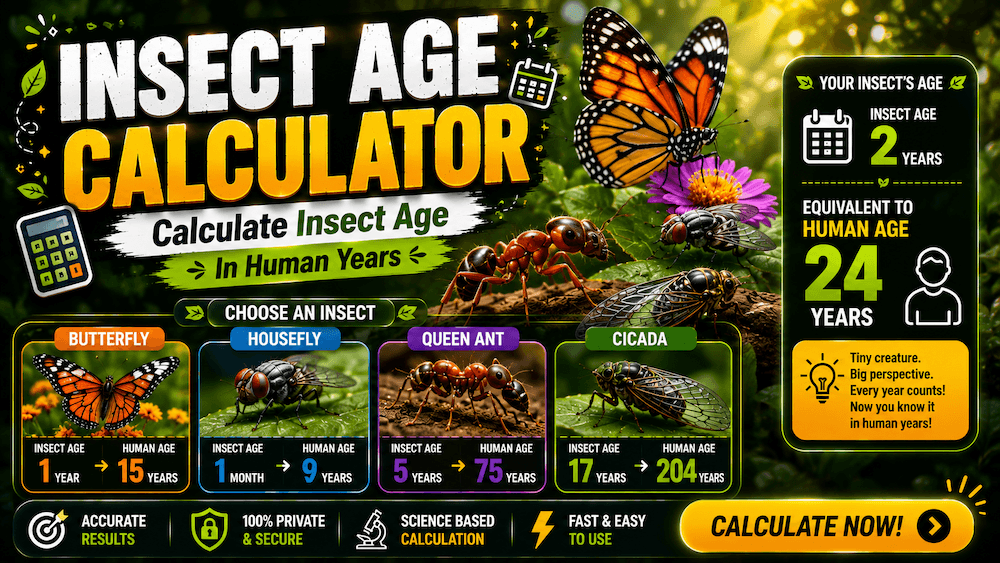 Insect Age Calculator - Calculate Insect Age In Human Years